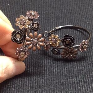 Fun Flower Studded Hoop Earrings!